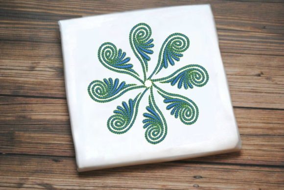 Blue Green One Line Flower Embroidery Review