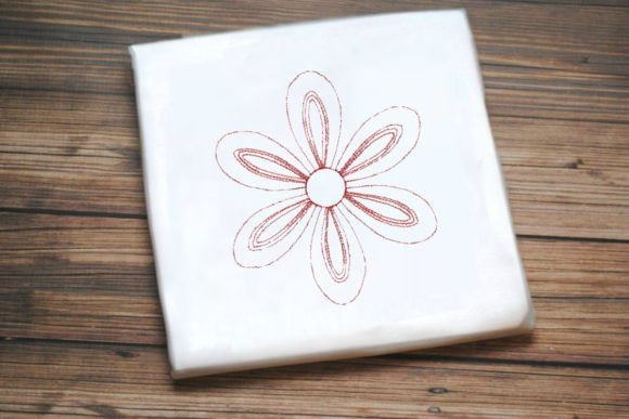 Cute Red One Line Flower Embroidery Review