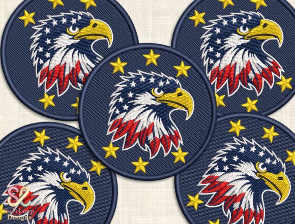 Patriotic Eagle Stars Patch Embroidery