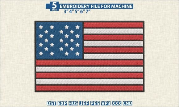 USA Flag Embroidery Pattern PES DST Review