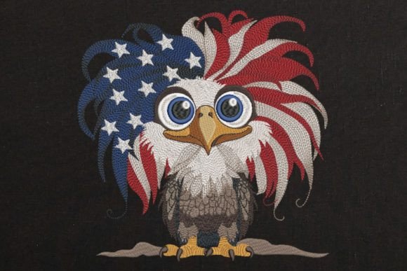 USA Patriotic Eagle Flag on Black
